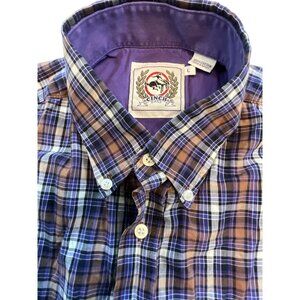 Cinch Long‎ Sleeve Button Up Large Shirt Brown/Black/Blue/White